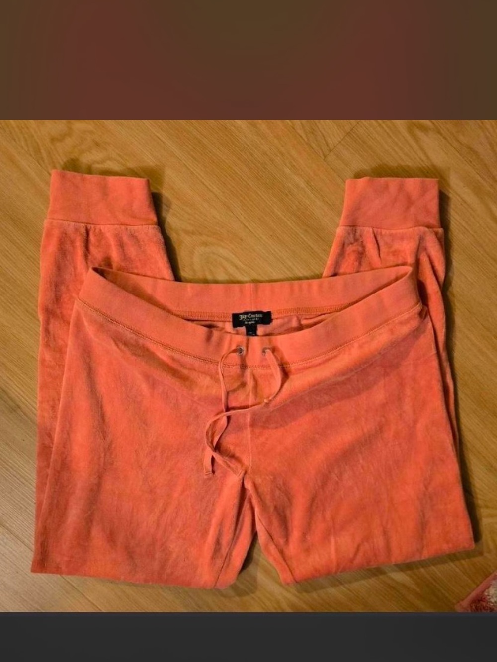 Juicy Couture Coral-Orange Velour Track Pants